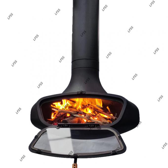 목재 연소 실내 철화로 벽난로 주문 검은 색 페인트 장식 21