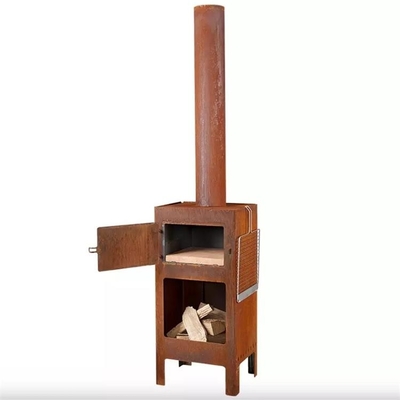 Outdoor Garden Pizza Oven Wood Burning Corten Steel Fireplace With Grills