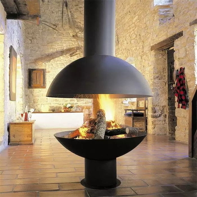 French Style Hanging Wood Burning Stoves Ceiling Mounted Suspended Fireplace