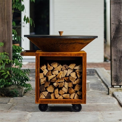 Backyard Commercial Charcoal Grill Barbecue Corten Metal BBQ Grill Fire Table