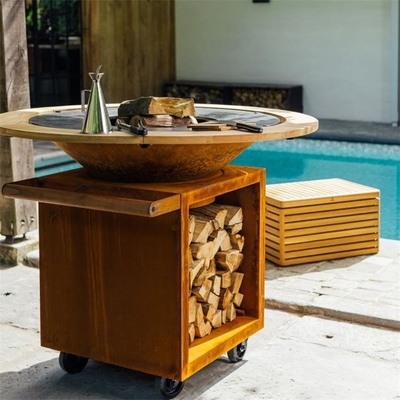 Backyard Commercial Charcoal Grill Barbecue Corten Metal BBQ Grill Fire Table