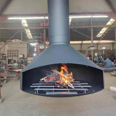 Modern Design Villa Hotel Suspended Wood Burning Fireplace Ceiling Mounted
