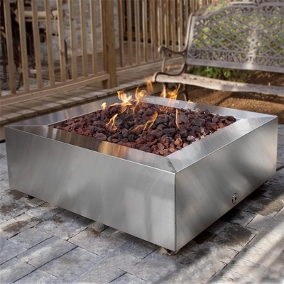 600mm Indoor Stainless Steel Smokeless Square Natural Gas Fire Pit Table