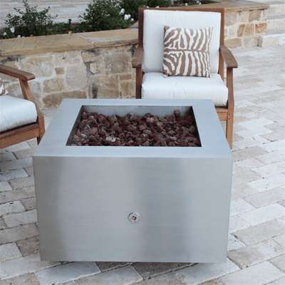 600mm Indoor Stainless Steel Smokeless Square Natural Gas Fire Pit Table