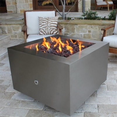 600mm Indoor Stainless Steel Smokeless Square Natural Gas Fire Pit Table