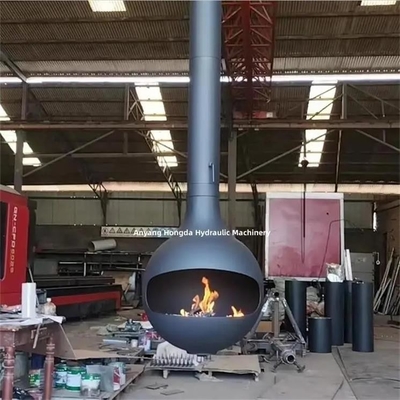 Hanging Indoor Ceiling Mounted Round Wood Burning Suspended Fireplace