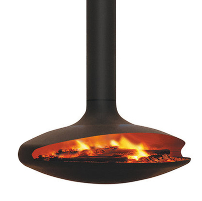 Morden Wall Mounted Wood Burning Fireplace Indoor Central Hanging Round Stove fireplace