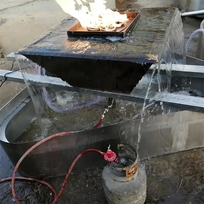 Outdoor Garden Low Smoke Metal Gas Fire Water Bowl Pool Fountain Waterfall