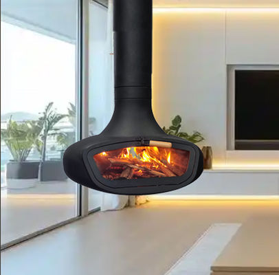 suspended stove contemporary indoor fireplace  steel  contemporary burning  burning stove forwood hotels hanging