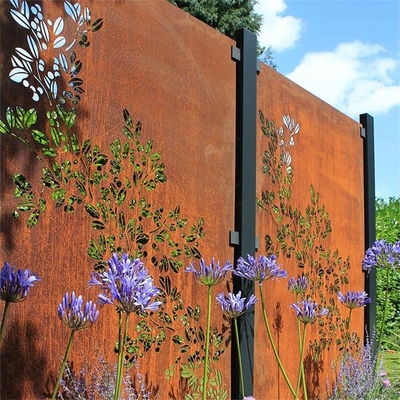 Laser Cut Drift Design Corten Steel Privacy Screens Fence Panels For Garden
