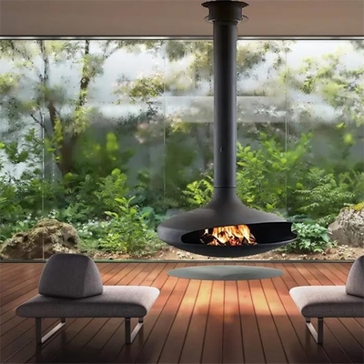 Hanging Indoor Heaters Suspended Rotating Wood Burning Fireplace