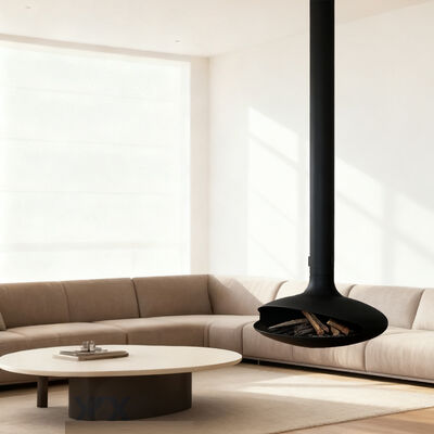 indoor contemporary indoor fireplace carbon steel wood burning stove rotating spherical