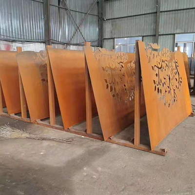 Laser Cut Drift Design Corten Steel Privacy Screens Fence Panels For Garden